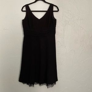 Ann Taylor
12P
Black dress w side zipper 
Lace on bottom